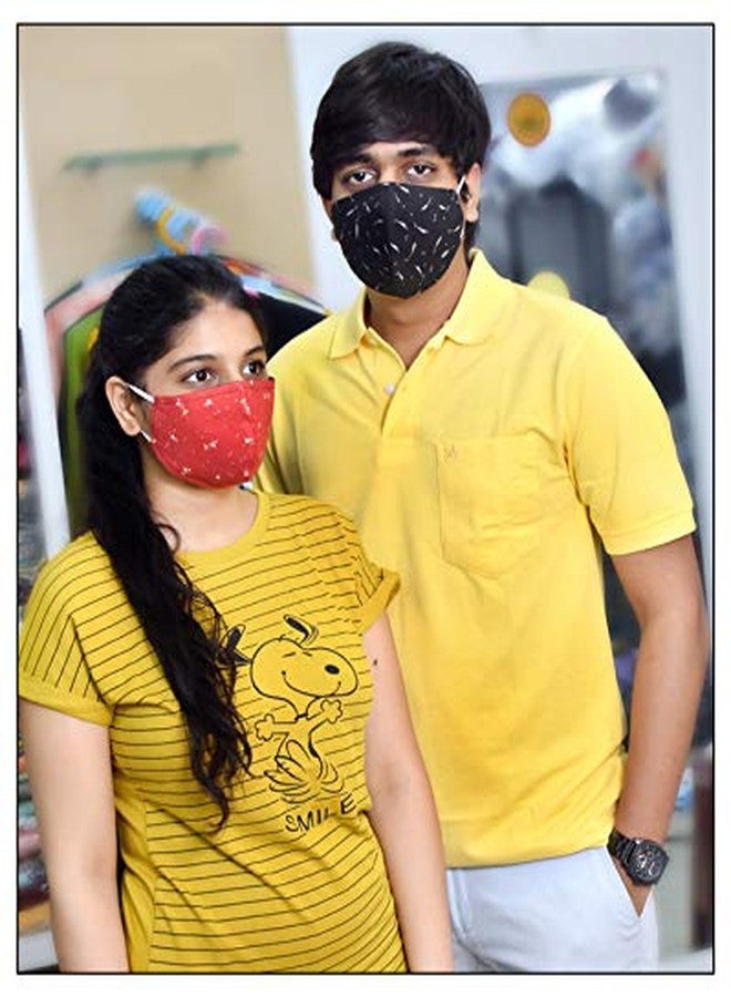 Kundan Cotton Reusable Reversible Washable Anti Pollution 3 Layer Face Mask (Pack Of 10 Mask) - Image 4